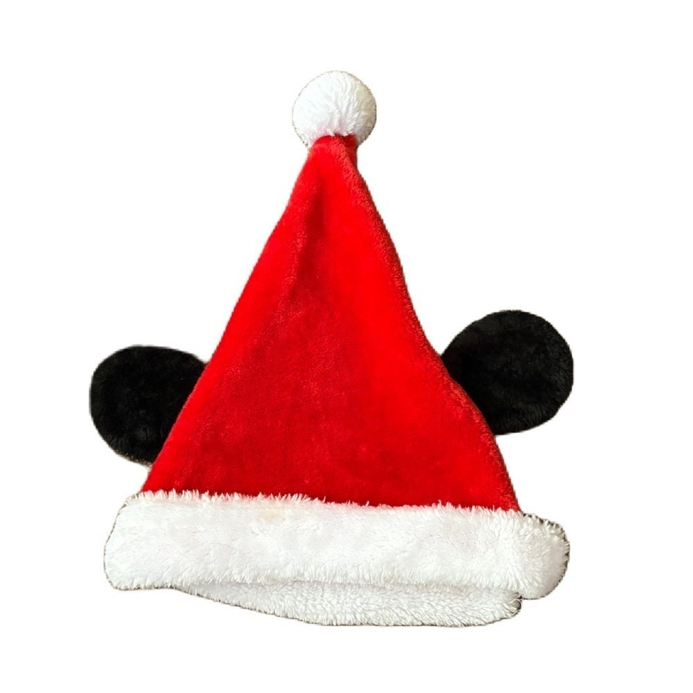 Disney Santa Hat Mickey Mouse Ears Red Black Christmas